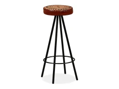 Taburetes de barra de cocina 2 unidades cuero auténtico