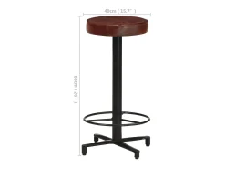 Taburetes de barra de cocina 2 unidades cuero auténtico 66 cm