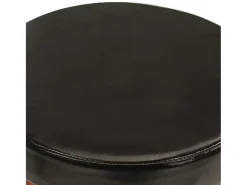 Taburetes de cocina 2 uds cuero auténtico madera maciza acacia
