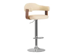 Taburetes de cocina 2 uds cuero sintético madera curvada crema
