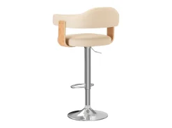 Taburetes de cocina 2 uds cuero sintético madera curvada crema