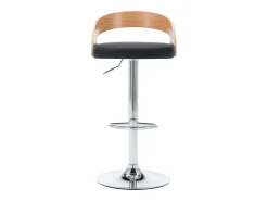 Taburetes de cocina 2 uds piel sintética y madera curvada negro