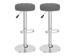 Taburetes de cocina 2 unidades tela gris oscuro