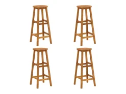 Taburetes de cocina 4 unidades madera maciza de acacia