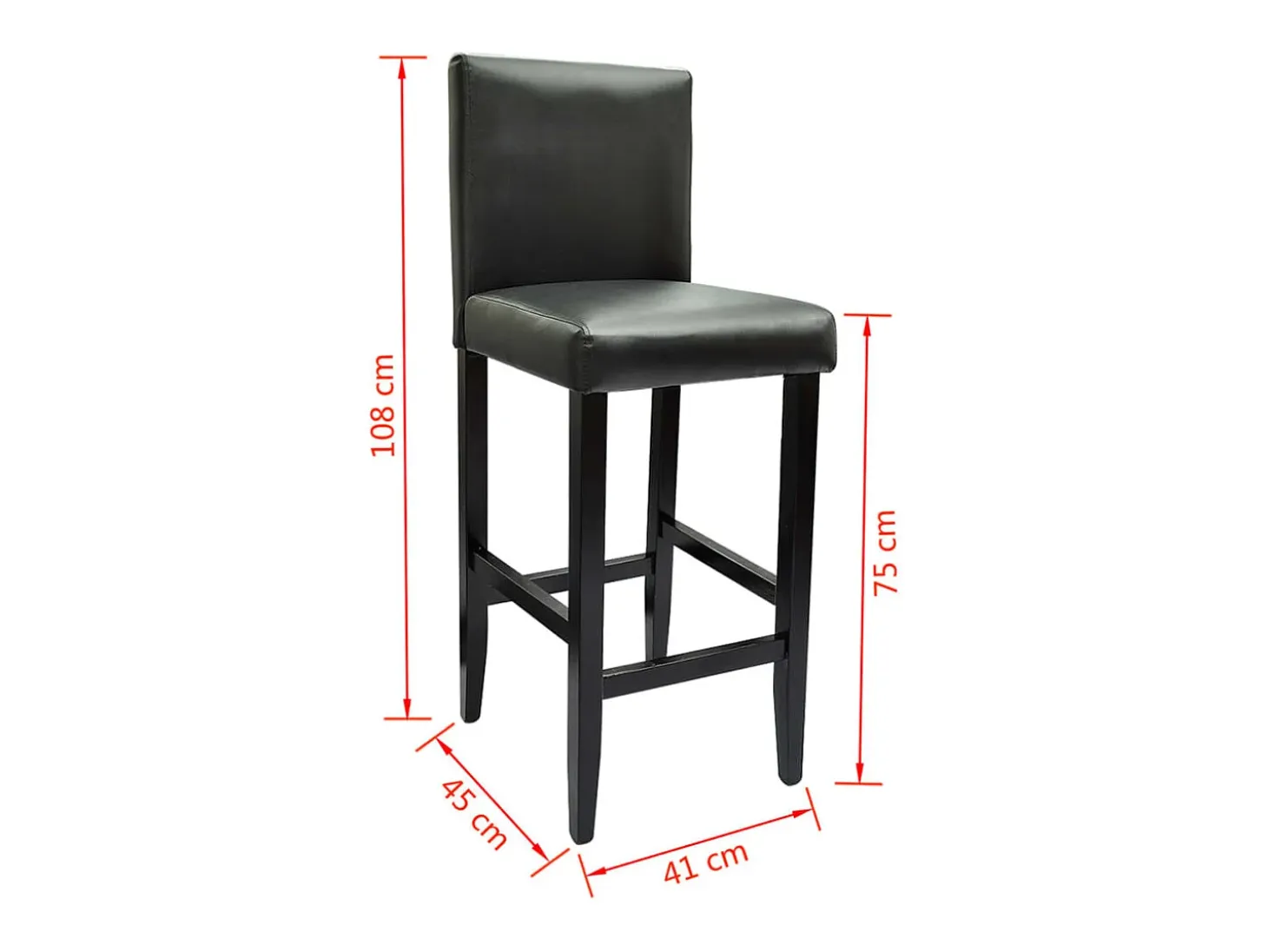 Taburetes de cocina 2 unidades cuero sintético negro
