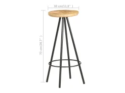 Taburetes de cocina 4 unidades madera de mango rugosa