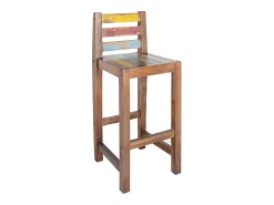 Taburetes de cocina 2 unidades madera maciza reciclada