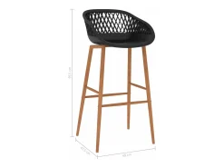 Taburetes de cocina 4 unidades negro