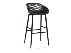 Taburetes de cocina 4 unidades negro