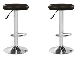 Taburetes de cocina 2 unidades cuero sintético marrón