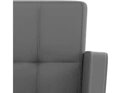 Taburetes de cocina 2 unidades cuero sintético gris
