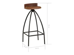 Taburetes de cocina 2 unidades madera maciza reciclada