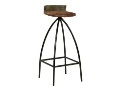 Taburetes de cocina 2 unidades madera maciza reciclada