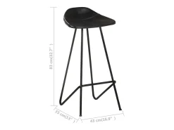 Taburetes de cocina 4 unidades cuero auténtico negro