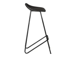 Taburetes de cocina 4 unidades cuero auténtico negro