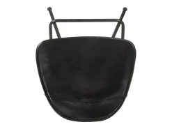 Taburetes de cocina 4 unidades cuero auténtico negro