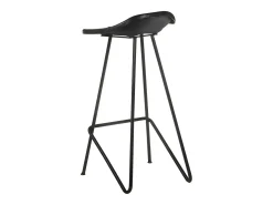 Taburetes de cocina 4 unidades cuero auténtico negro