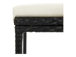Taburetes de cocina con cojines 6 uds ratán sintético negro