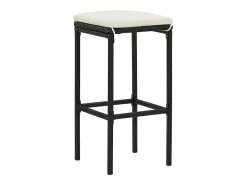 Taburetes de cocina con cojines 6 uds ratán sintético negro