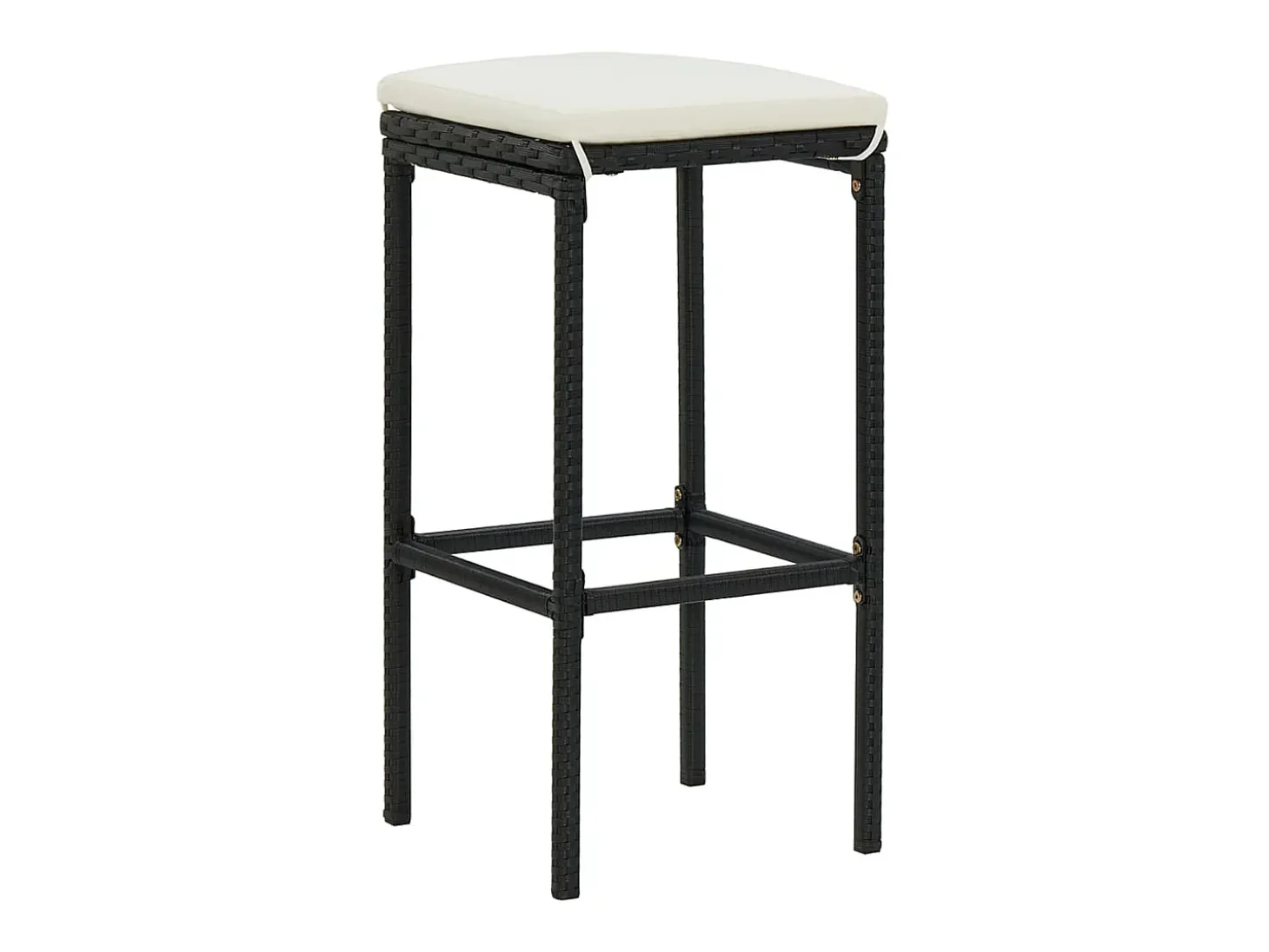 Taburetes de cocina con cojines 6 uds ratán sintético negro