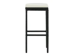 Taburetes de cocina con cojines 6 uds ratán sintético negro