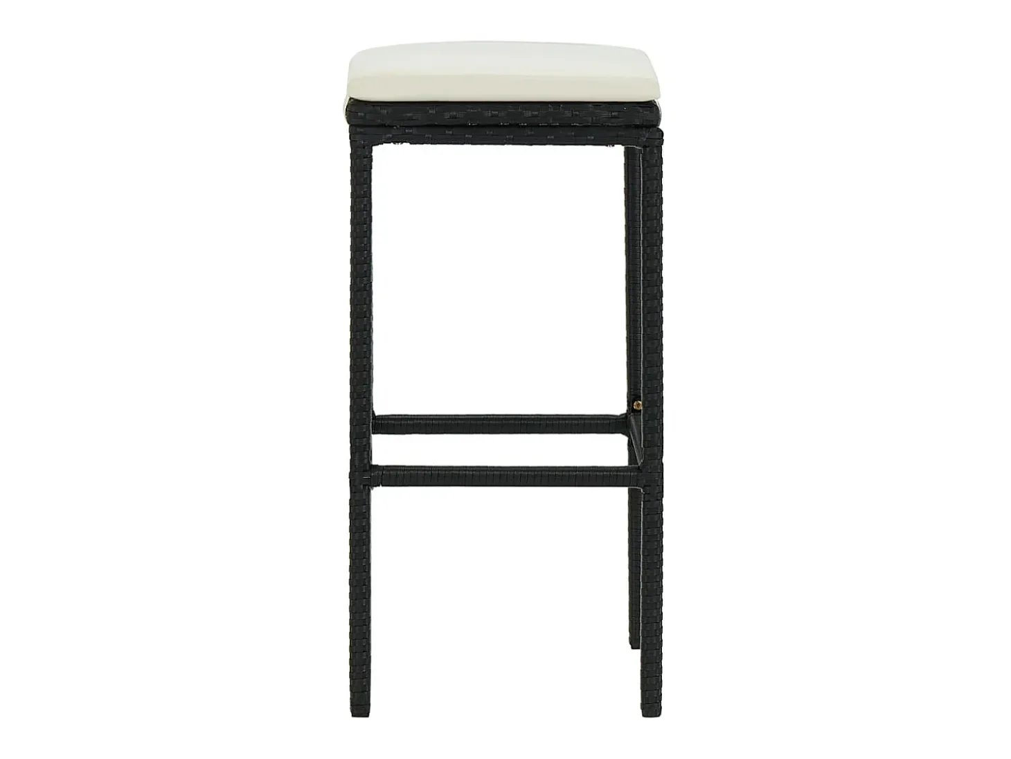 Taburetes de cocina con cojines 6 uds ratán sintético negro