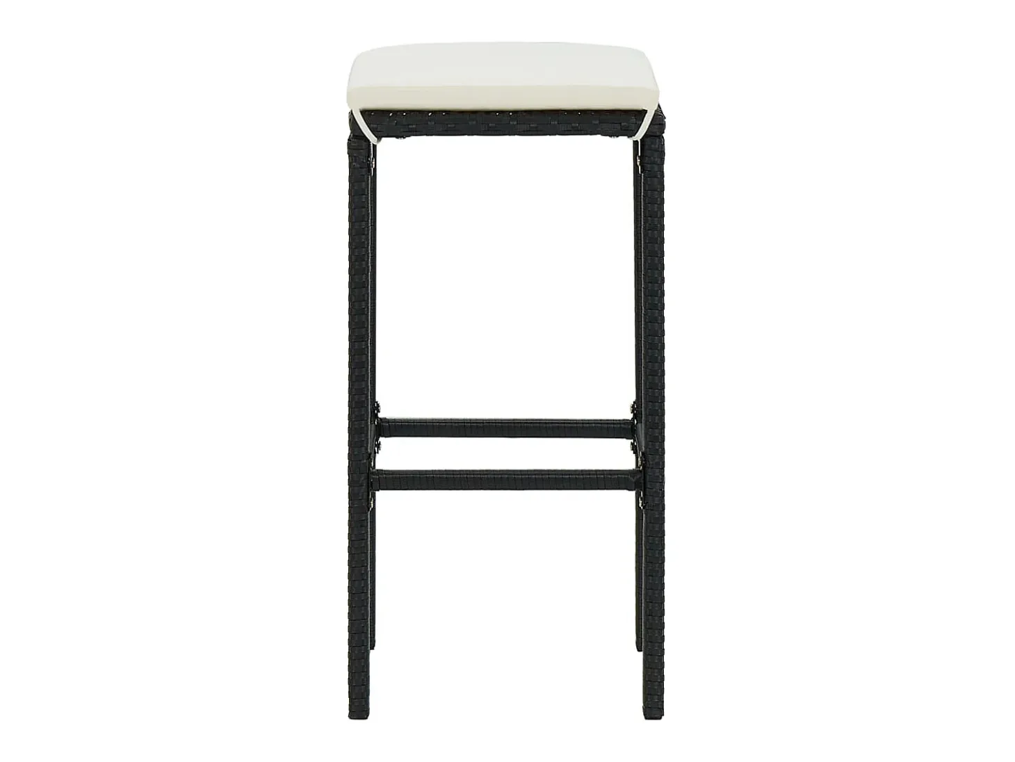 Taburetes de cocina con cojines 6 uds ratán sintético negro