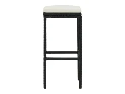 Taburetes de cocina con cojines 4 uds ratán sintético negro
