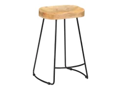Taburetes de cocina gavin 2 unidades madera maciza de mango
