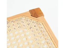 Taburetes para isla de cocina de caña y madera 65 cm - Kappa