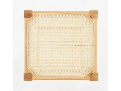 Taburetes para isla de cocina de caña y madera 65 cm - Kappa