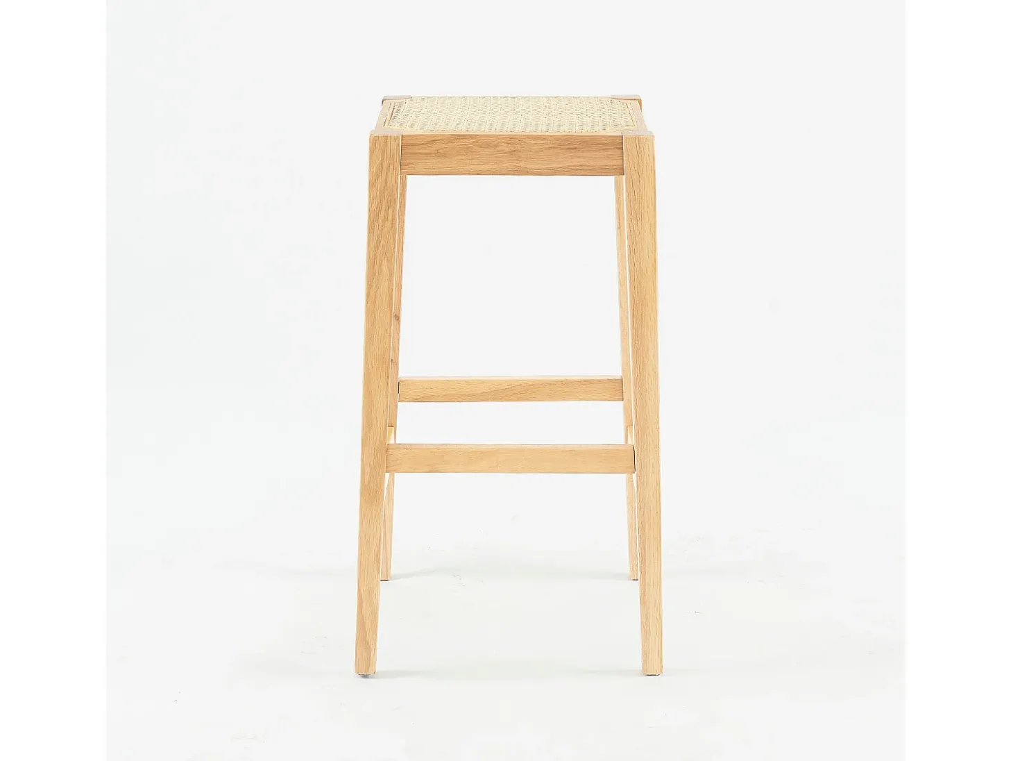 Taburetes para isla de cocina de caña y madera 65 cm - Kappa