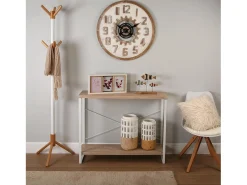 Taline Mueble Recibidor Estrecho para la Entrada o el Pasillo, Mesa Consola, Blanco, 80x30x100cm