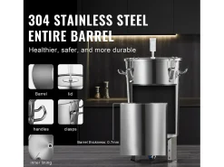 Tanque de Elaboración de Cerveza, SucceBuy Kit de Tanque de Acero Inoxidable de 30 L para Elaboración Casera de Cerveza con Fermentador de Cerveza