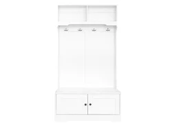 Taquilla blanca con 2 puertas y 4 ganchos, de aglomerado, estilo minimalista.