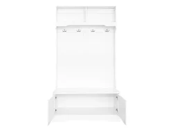 Taquilla blanca con 2 puertas y 4 ganchos, de aglomerado, estilo minimalista.