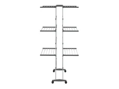 Tendedero de 3 niveles con ruedas plateado 60x70x129 cm ES926528