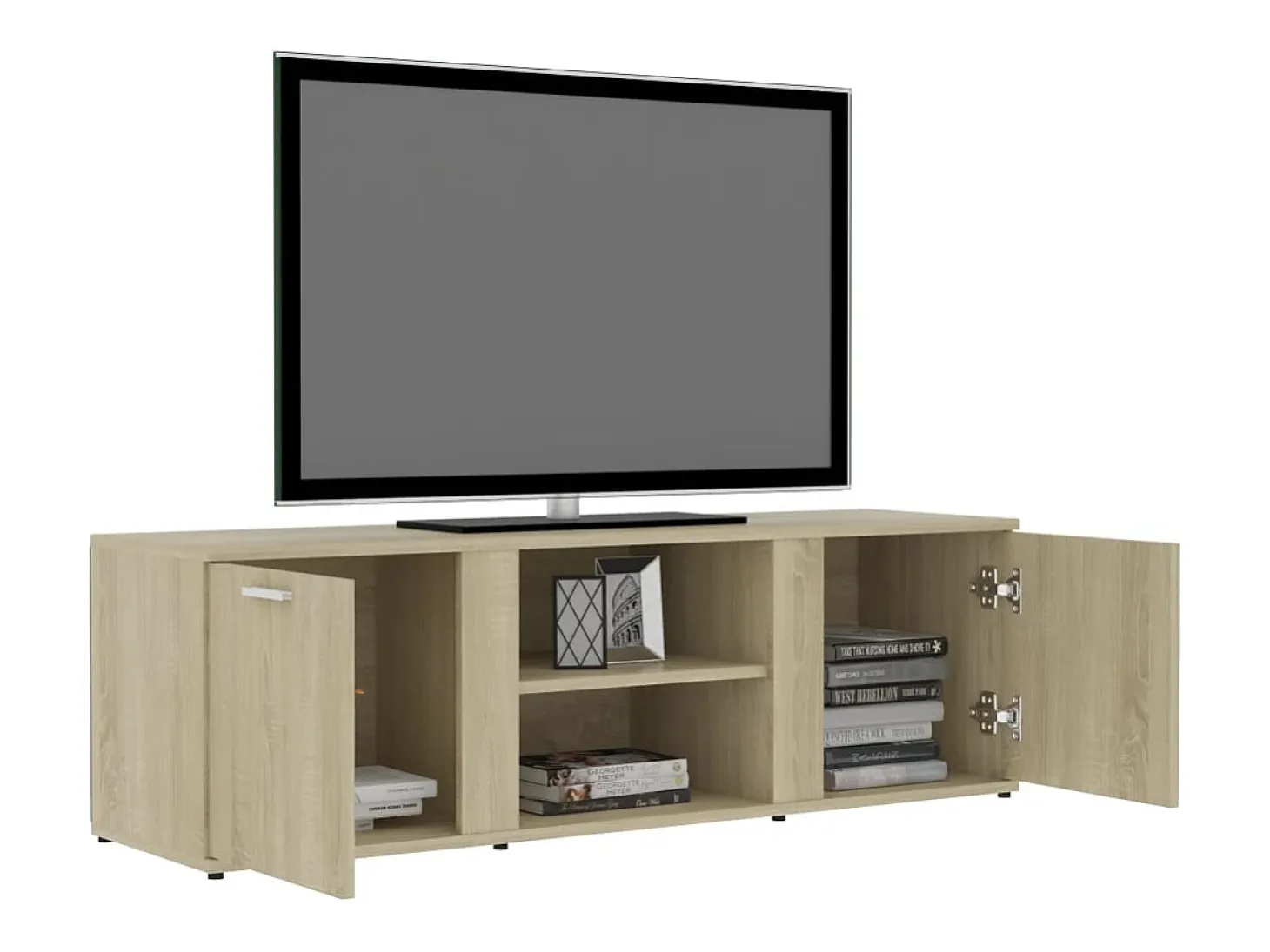 Teodoro Giuseppe Mueble de TV madera contrachapada color roble 120x34x37 cm
