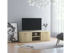 Teodoro Giuseppe Mueble de TV madera contrachapada color roble 120x34x37 cm