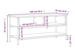 Thilda Mueble de TV roble Sonoma 100x35x45 cm madera de ingeniería