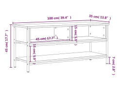 Thilda Mueble de TV roble Sonoma 100x35x45 cm madera de ingeniería