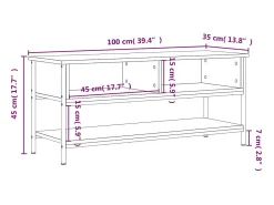 Thilda Mueble para TV madera contrachapada roble ahumado 100x35x45 cm