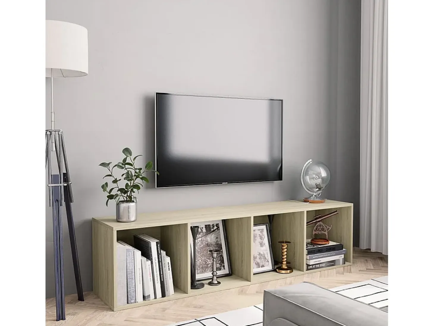 Thorben Estantería/mueble de TV roble Sonoma 143x30x36 cm