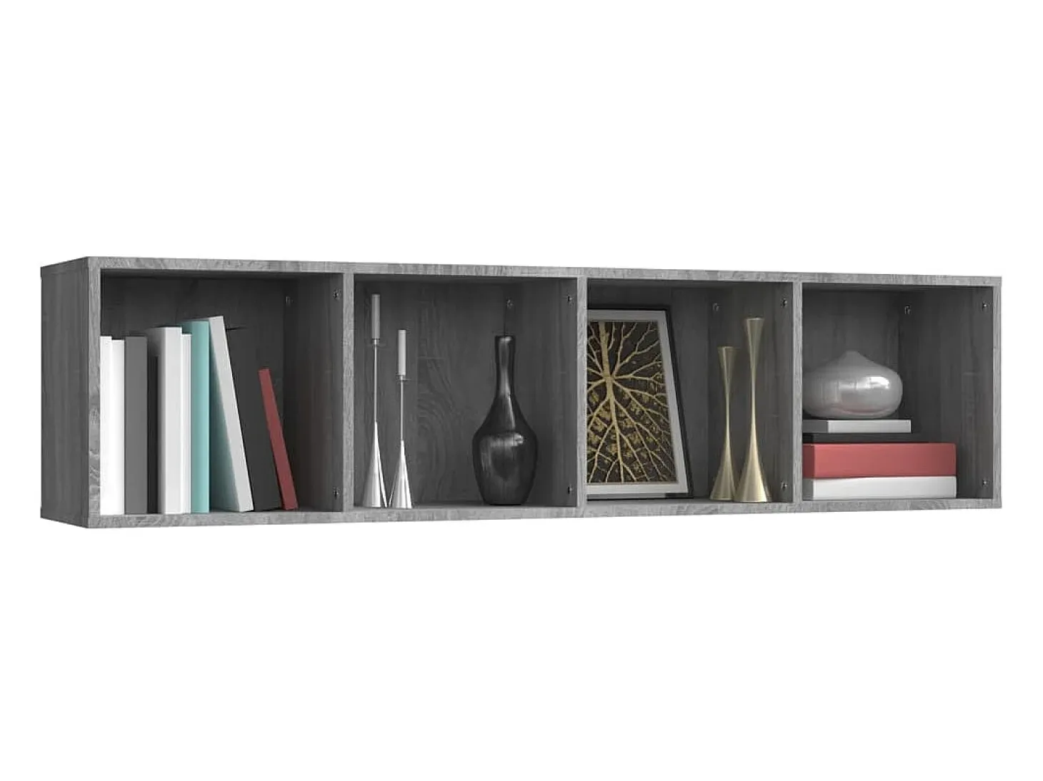 Thorben Estantería/mueble de TV madera gris Sonoma 143x30x36 cm