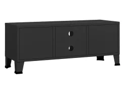 Timo Mueble de TV industrial metal negro 105x35x42 cm