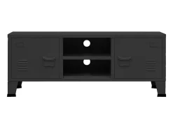 Timo Mueble de TV industrial metal negro 105x35x42 cm