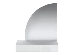 Tocador de pared con espejo LED y 2 cajones, blanco - JINEZA