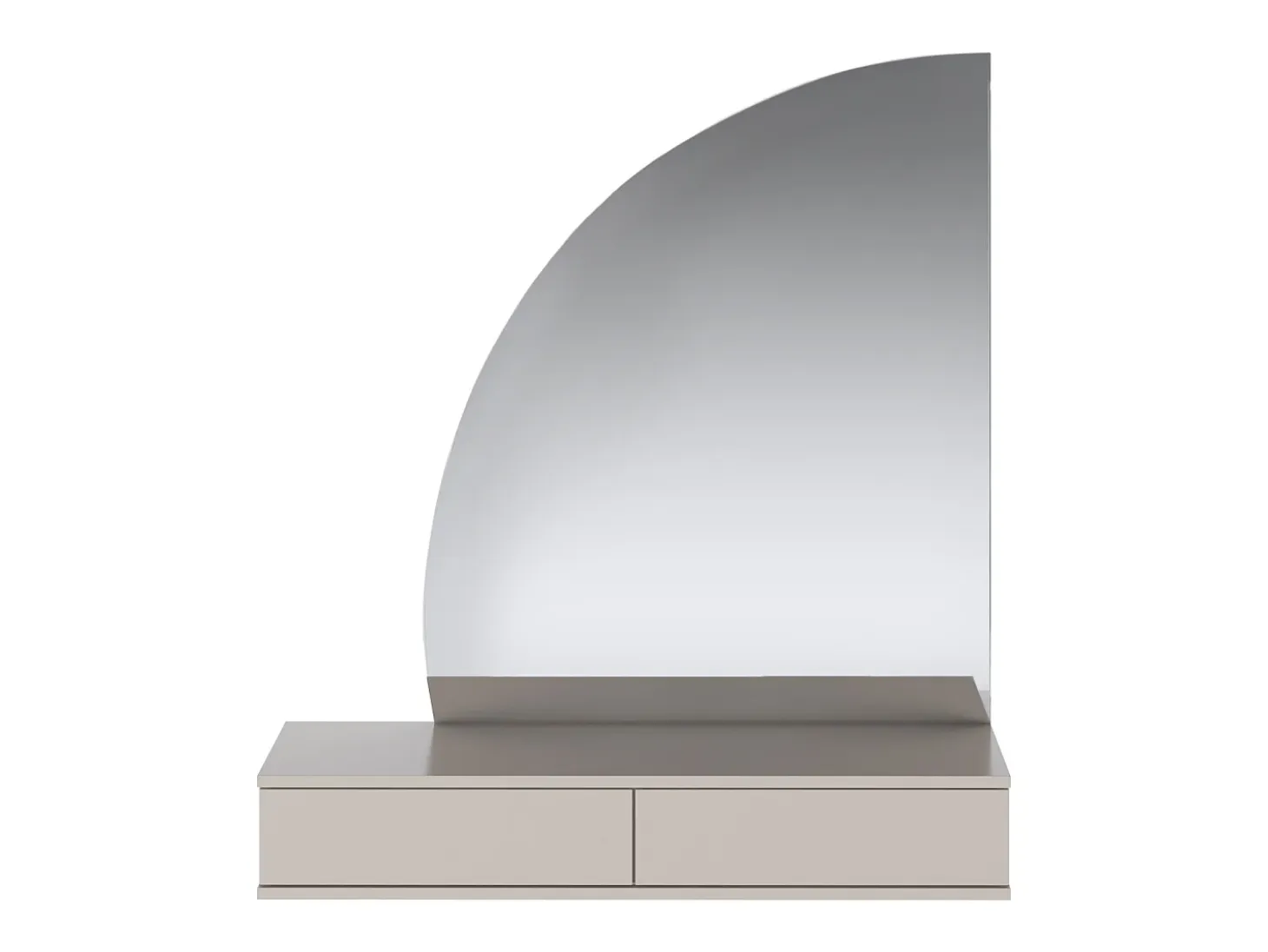 Tocador suspendido con espejo LED 2 cajones beige mate - JINEZA