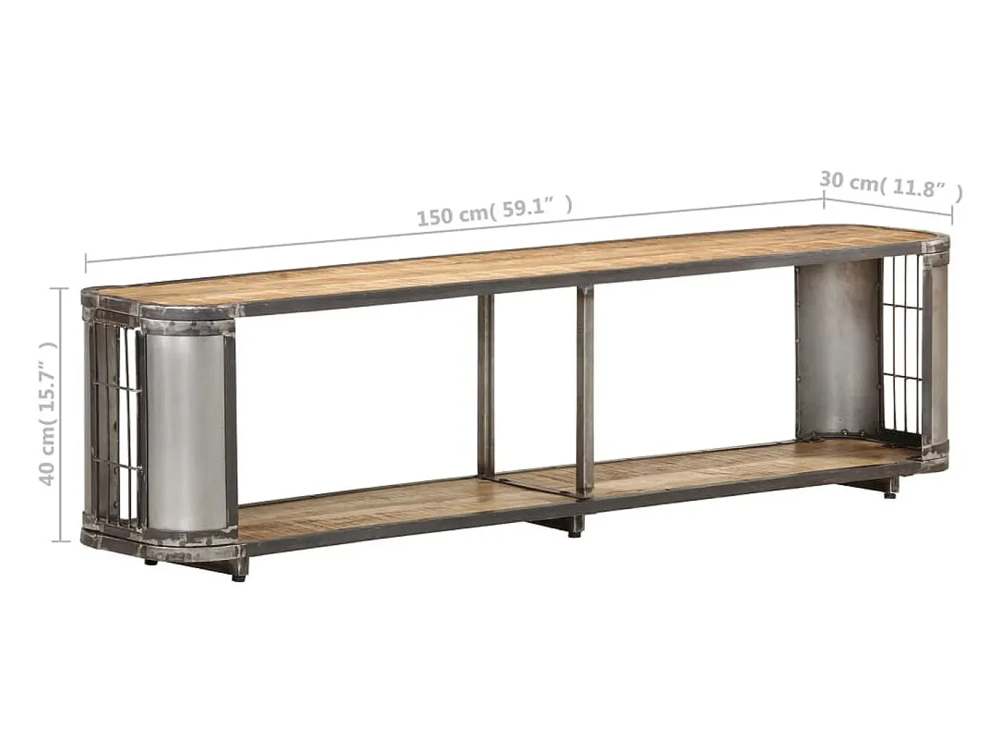 Torlen Mueble para TV de madera maciza de mango 150x30x40 cm
