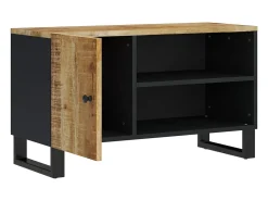 Torval Mueble de TV madera mango y madera contrachapada 80x33x46 cm